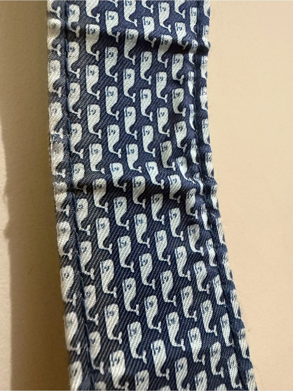 Vineyard Vines Men’s Woven Blue Whale Patterned Belt